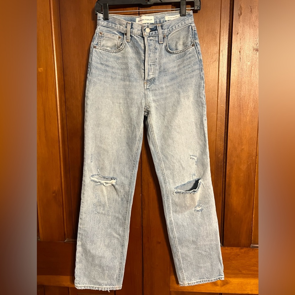 Denim Forum Jeans The Joni High Rise Loose 29L Women’s Sz 24 Organic Cotton - Picture 3 of 11
